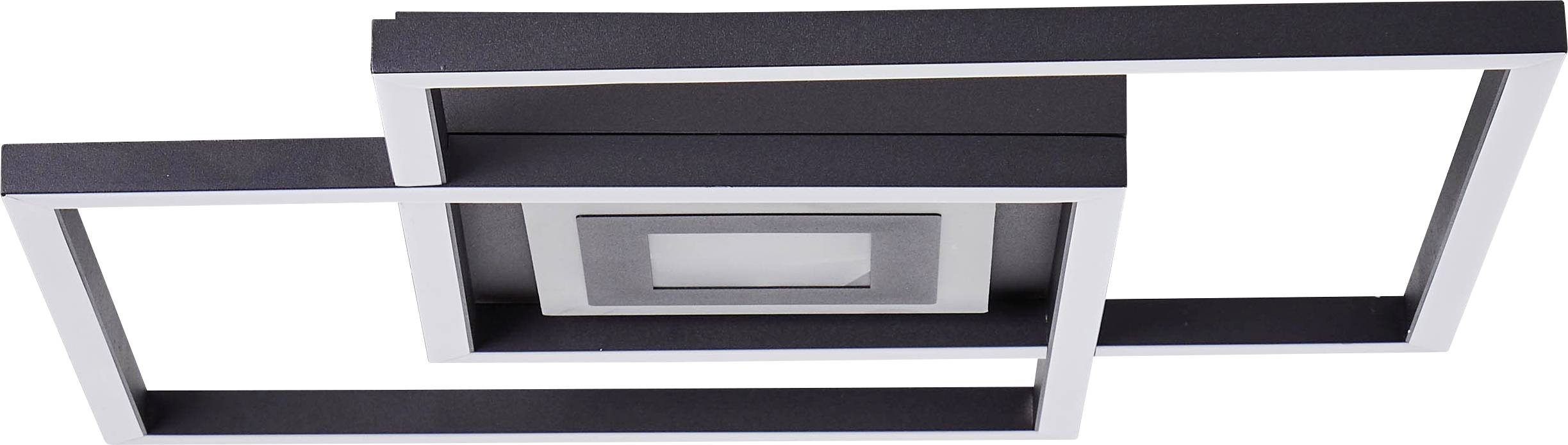 Moderne Deckenlampe mit drei rechteckigen Rahmen, die sich überschneiden. Der Stil ist minimalistisch und geometrisch.