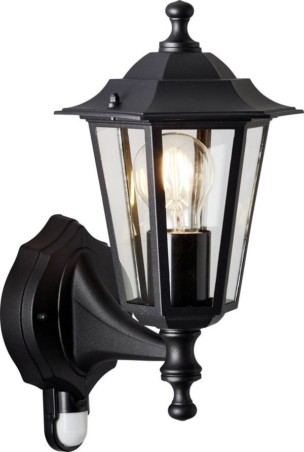 Brilliant Carleen 91019A06 Außenwandleuchte mit Bewegungsmelder  LED E27  Schwarz
