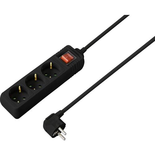 Sygonix SY-4890988 Steckdosenleiste mit Schalter 3fach Schwarz Schutzkontakt 1 St.