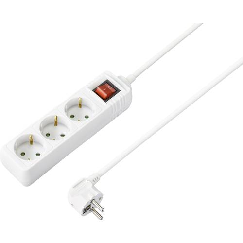 Sygonix SY-4890986 Steckdosenleiste mit Schalter 3fach Weiß Schutzkontakt 1 St.