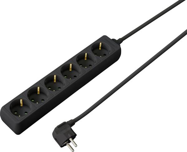 Sygonix SY-4890996 Steckdosenleiste 6fach Schwarz Schutzkontakt 1 St.