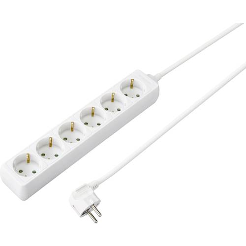Sygonix SY-4890998 Steckdosenleiste 6fach Weiß Schutzkontakt 1 St.