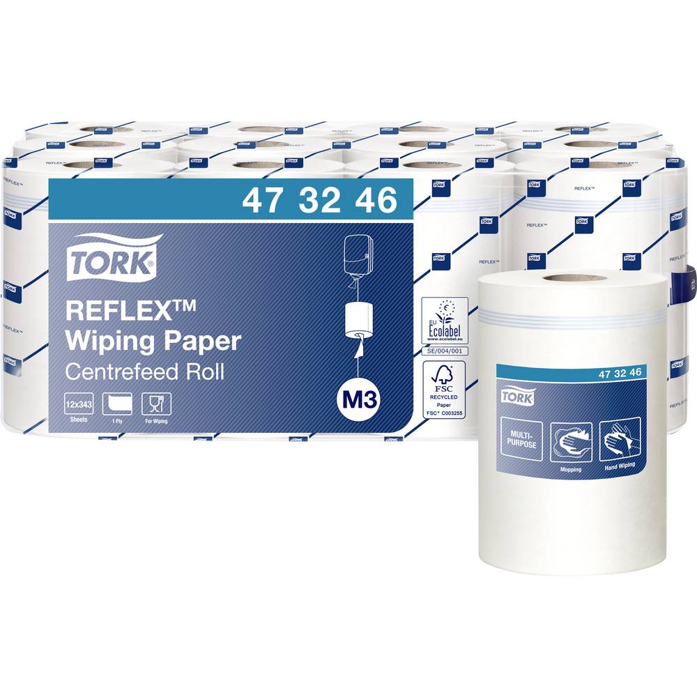 Tork Reflex® Wiping Mini Centerfeed Poetspapier 1-laags M3 set van 1 x 12
