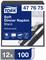 '12er-Pack schwarze Soft-Dinner-Servietten von TORK, 100 Blatt pro Packung, 3-lagig, 1/4-Faltung, geeignet zum Abwischen.'