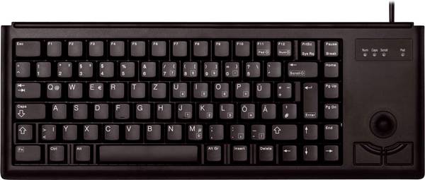 CHERRY G84-4400LPBDE-2 Kabelgebunden Tastatur Deutsch, QWERTZ Schwarz Integrierter Trackball