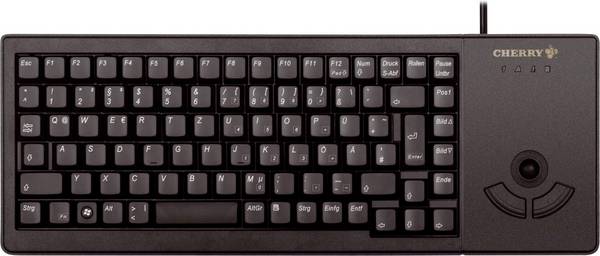 CHERRY G84-5400LUMDE-2 Kabelgebunden Tastatur Deutsch, QWERTZ Schwarz 19" Anwendungen, Integrierter Trackball, Vollständig anpassbar