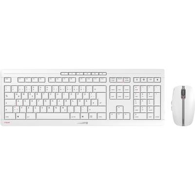 CHERRY STREAM Funk, Kabellos Tastatur, Maus-Set Deutsch, QWERTZ Grau