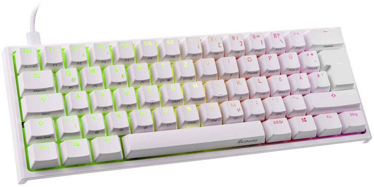 DUCKYCHANNEL Ducky ONE 2 Mini Gaming Tastatur, MX-Silent-Red, RGB-LED, weiß