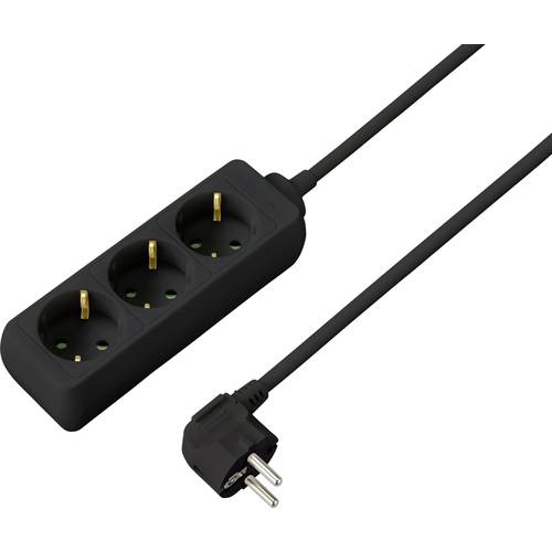 Sygonix SY-4892462 Steckdosenleiste 3fach Schwarz Schutzkontakt 1 St.
