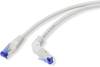 Renkforce RF-4892528 RJ45 Patchkabel CAT 6a S/FTP 0.50 m Grau 90° nach unten gewinkelt 1 St.