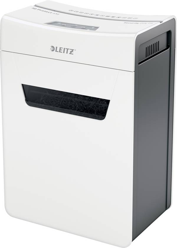 Leitz IQ 6M Protect Premium P5 Aktenvernichter 6 Blatt Mikroschnitt 2 x 15 mm P-5 18 l Vernichtet auch Heftklammern, Büroklammern