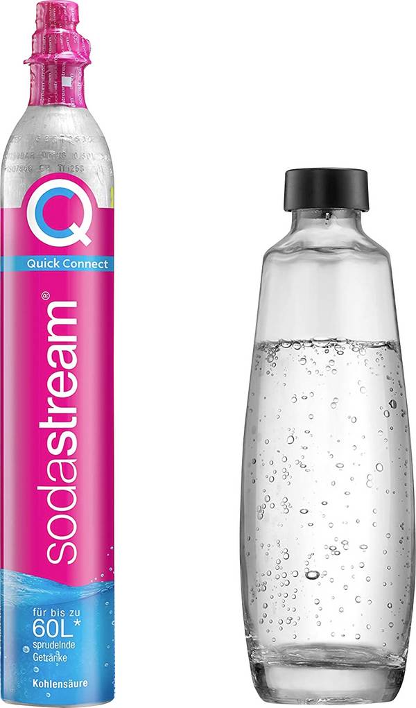 Sodastream CO2 Reserve-Zylinder DUO QC + Glaskaraffe  und 1 CO2-Zylinder