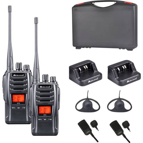 Midland Midland 2x set G13, AE34 headset, charger, batterypack C1462.S1 PMR-Funkgerät
