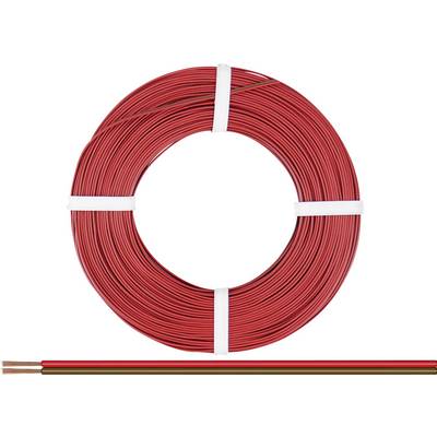 Rote isolierte Kupferdrahtspule, gebündelt mit weißen Kabelbindern, für elektrische Anwendungen.