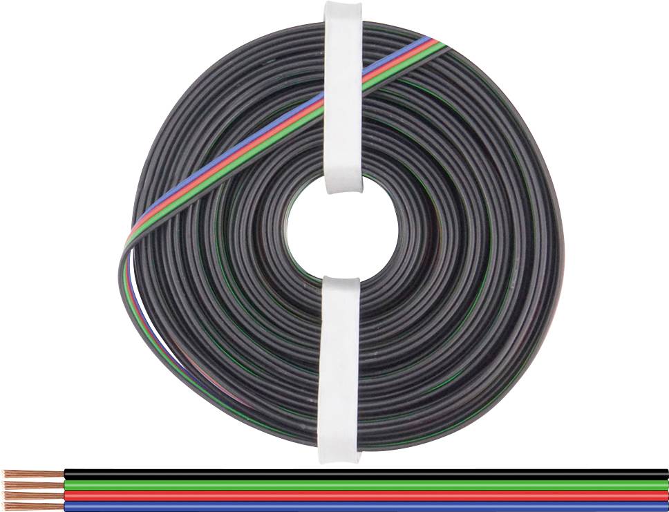 DONAU Vierlingslitze isoliert, 4x0,25mm, für LED Stripes, 10m (419-010)