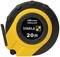 Messband, rund, gelb-schwarz, mit Aufschrift 'LBM 2000 Fibreglass' und 'STABILA 20 m'.