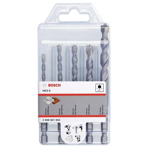 Bosch Accessories HEX-5 2608841654 Beton-Spiralbohrer-Set 4 mm, 5 mm, 6 mm, 8 mm, 10 mm 5 St.