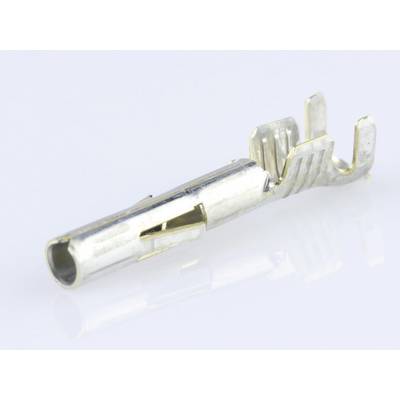 Metallischer Kontaktstift mit gebogenem Ende und glatter, glänzender Oberfläche, vor weißem Hintergrund.