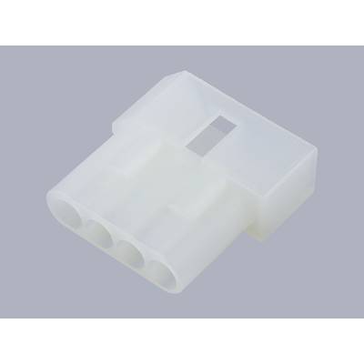 Dreipoliger, weißer Kunststoffstecker.