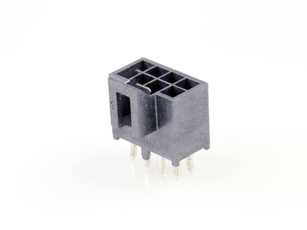 MOLEX 1053101108 Nano-Fit Vertical Header, Through Hole, 2.50mm Pitch, Dual Row, 8 Circuits, wi