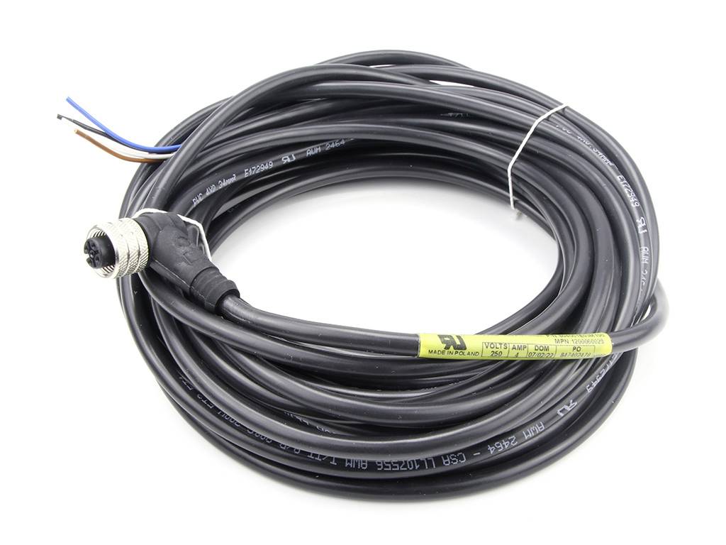 MOLEX 1200060022 Micro-Change (M12) Single-Ended Cordset, 4 Poles, Female (90°) to Pigtail, 0.3