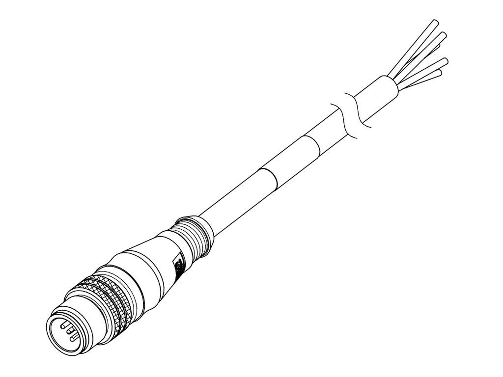 MOLEX 120006-0240 Sensor-/Aktor-Anschlussleitung M12 Stecker, gerade 2 m Polzahl: 3 1 St.