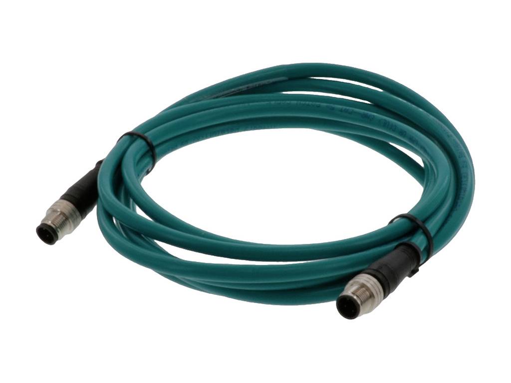 MOLEX 1201080027 Micro-Change (M12) Double-Ended Cordset, 4 Poles, Male (Straight) to Male (Str
