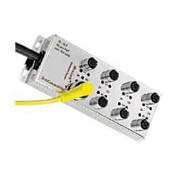 Image of Molex 1201190042 MPIS Ultra-Lock (M12) Stainless Steel Distribution Box with Molded Cable, Top-Mount, 8 Port Ultra-Lock,