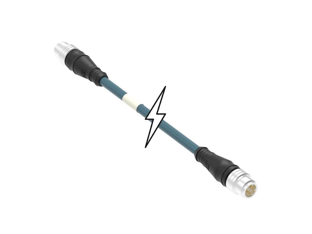 MOLEX 1300480130 Micro-Change (M12) Double-Ended Cordset, 4 Poles, Male (Straight) to Male (Str