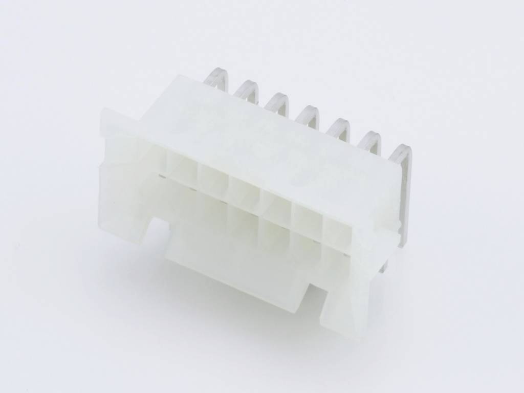 MOLEX 15246140 Mini-Fit BMI Header, Dual Row, Right-Angle, with Snap-in Plastic Peg PCB Lock, 1