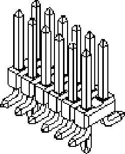 MOLEX 15910080 2.54mm Pitch C-Grid Breakaway Header, Surface Mount, Dual Row, Vertical, 8 Circu
