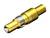 Ein goldener Verbindungshülsenstecker mit metallischen und isolierenden Elementen, häufig in elektronischen Geräten verwendet.