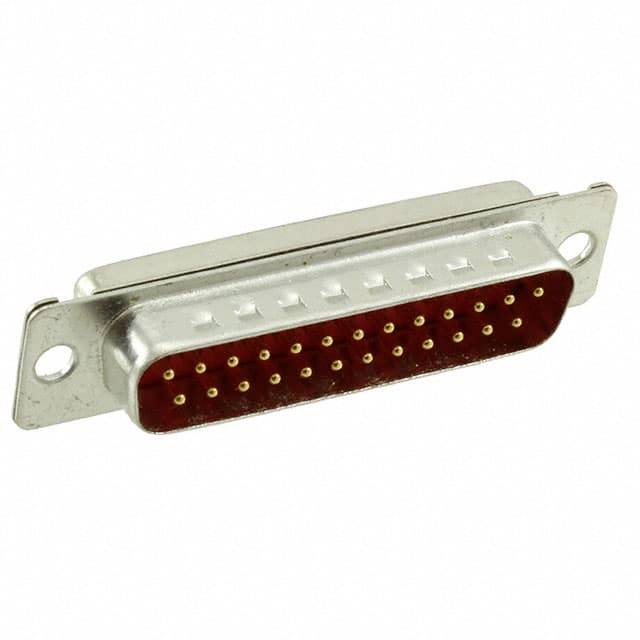 Ein rechteckiger D-Sub-Stecker, männlicher Anschluss mit mehreren goldenen Pins, geeignet für elektronische Verbindungen.