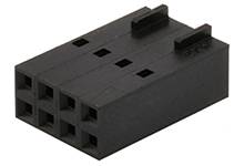 MOLEX 22552043 2.54mm Pitch SL Crimp Housing, Dual Row, Version C, Back Ribs, 4 Circuits, Black