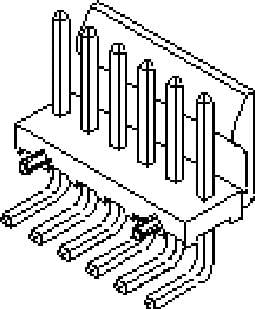 MOLEX 26645030 KK 396 Header, Right-Angle, Friction Lock with Press-fit Plastic Peg PCB, 3 Circ