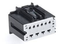 MOLEX 313721000 Stac64 Hybrid Receptacle Assembly, 10 Circuit, Black, Polarization A, without C