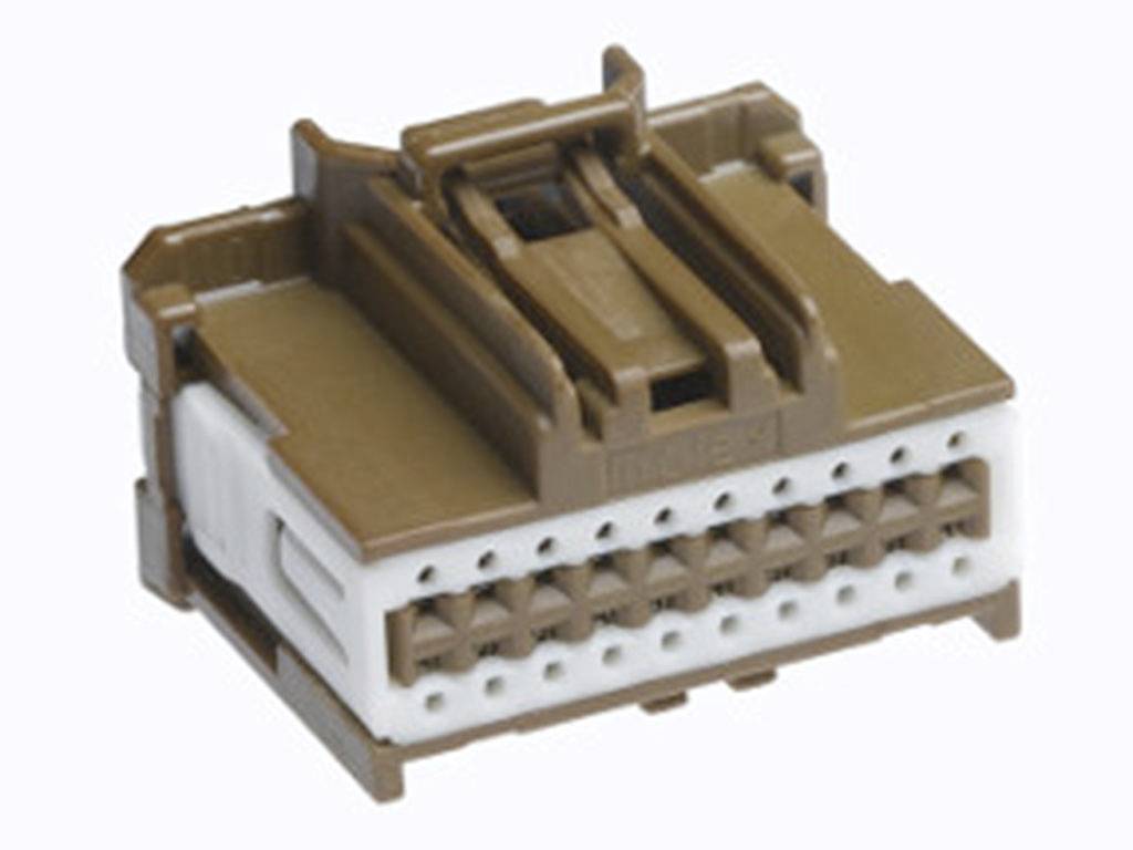 MOLEX 347290202 Stac64 Receptacle Housing, 20 Circuits, Dual Row, Polarization C, Brown,Tray