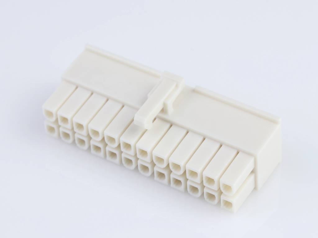 MOLEX 39012245 Mini-Fit Jr. Receptacle Housing, Dual Row, 24 Circuits, UL 94V-0, Natural