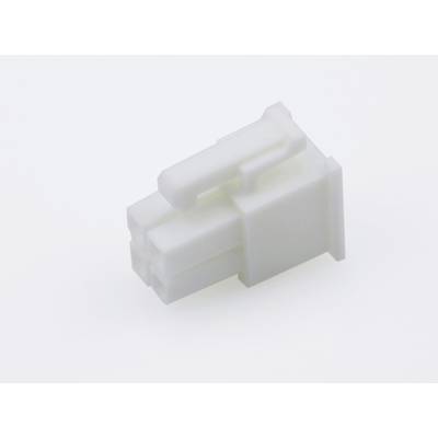 Weiße Kunststoffstecker für elektrische Verbindungen auf weißem Hintergrund.