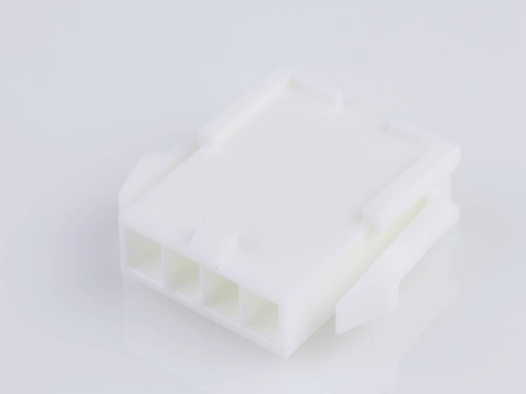 MOLEX 39014043 Mini-Fit Jr. Plug Housing, Single Row, 4 Circuits, UL 94V-0, with Panel Mounting