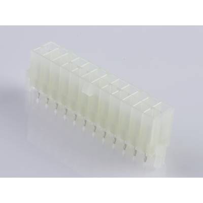 Ein 20-poliger ATX-Stiftstecker für Computer-Mainboards. Das transparente Gehäuse zeigt Metall-Pins, die für Stromversorgung genutzt werden.