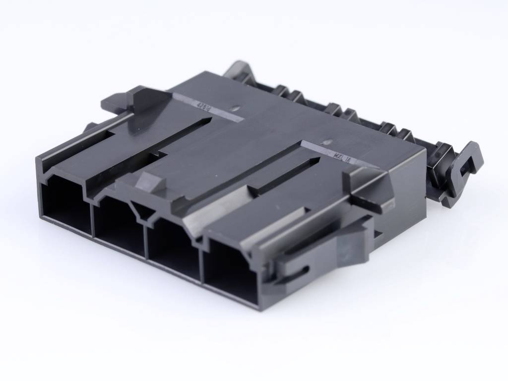 MOLEX 428180412 10.00mm Pitch Mini-Fit Sr. Plug Housing, Single Row, Panel Mount, 4 Circuit, Bl