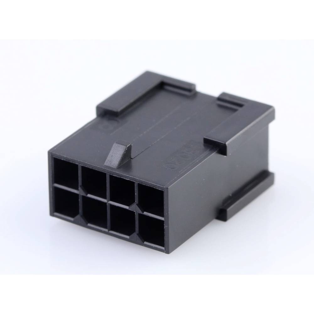 Molex 430200801 Micro-Fit 3.0 Plug Housing, Dual Row, 8 Circuits, UL 94V-0, Low-Halogen, Black