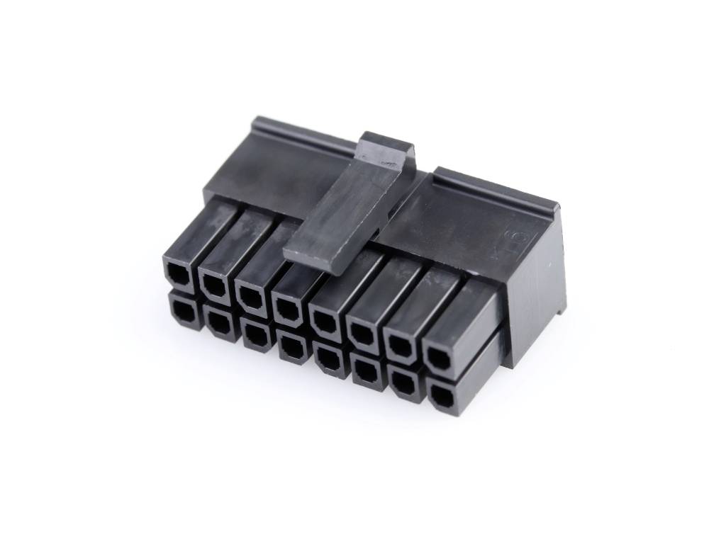 MOLEX 430251600 Micro-Fit 3.0 Receptacle Housing, Dual Row, 16 Circuits, UL 94V-0, Black