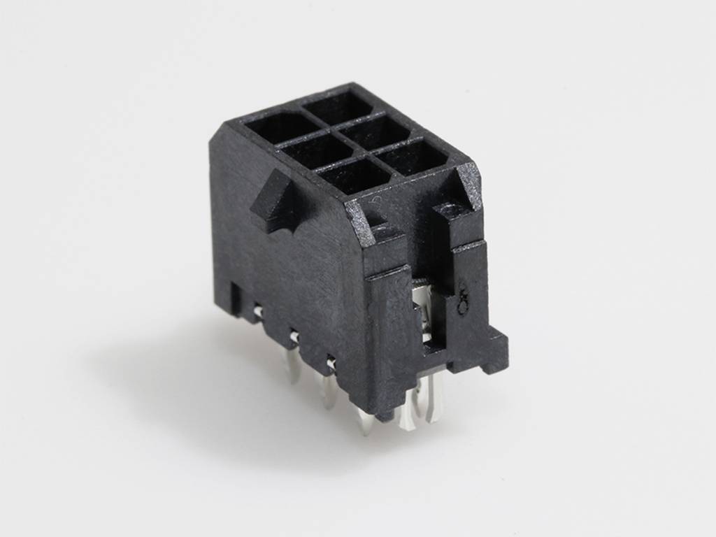 MOLEX 430450624 Micro-Fit 3.0 Vertical Header, 3.00mm Pitch, Dual Row, 6 Circuits, with PCB Pre