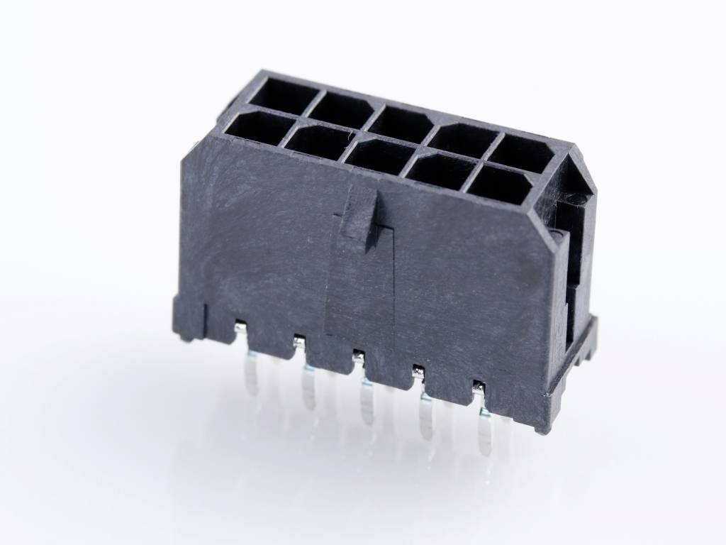 MOLEX 430451012 Micro-Fit 3.0 Vertical Header, 3.00mm Pitch, Dual Row, 10 Circuits, with PCB Po