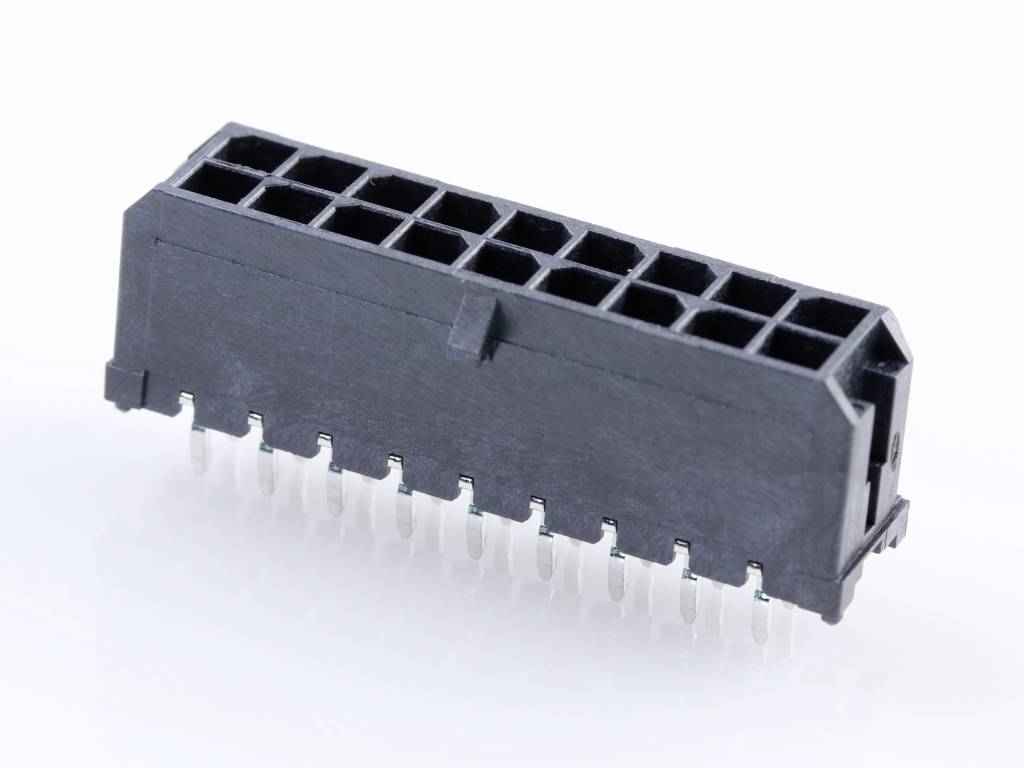 MOLEX 430451812 Micro-Fit 3.0 Vertical Header, 3.00mm Pitch, Dual Row, 18 Circuits, with PCB Po