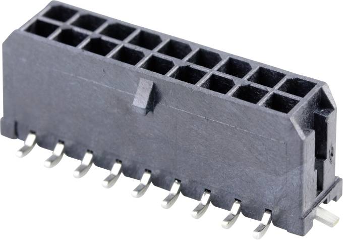 MOLEX 430451819 200 pcs Micro-Fit 3.0 Vertical Header, 3.00mm Pitch, Dual Row, 18 Circuits, wit