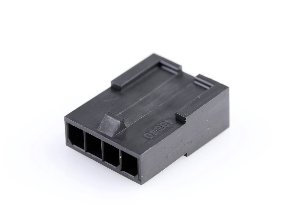 MOLEX 436400401 Micro-Fit 3.0 Plug Housing, Single Row, 4 Circuits, UL 94V-0, Low-Halogen, Blac