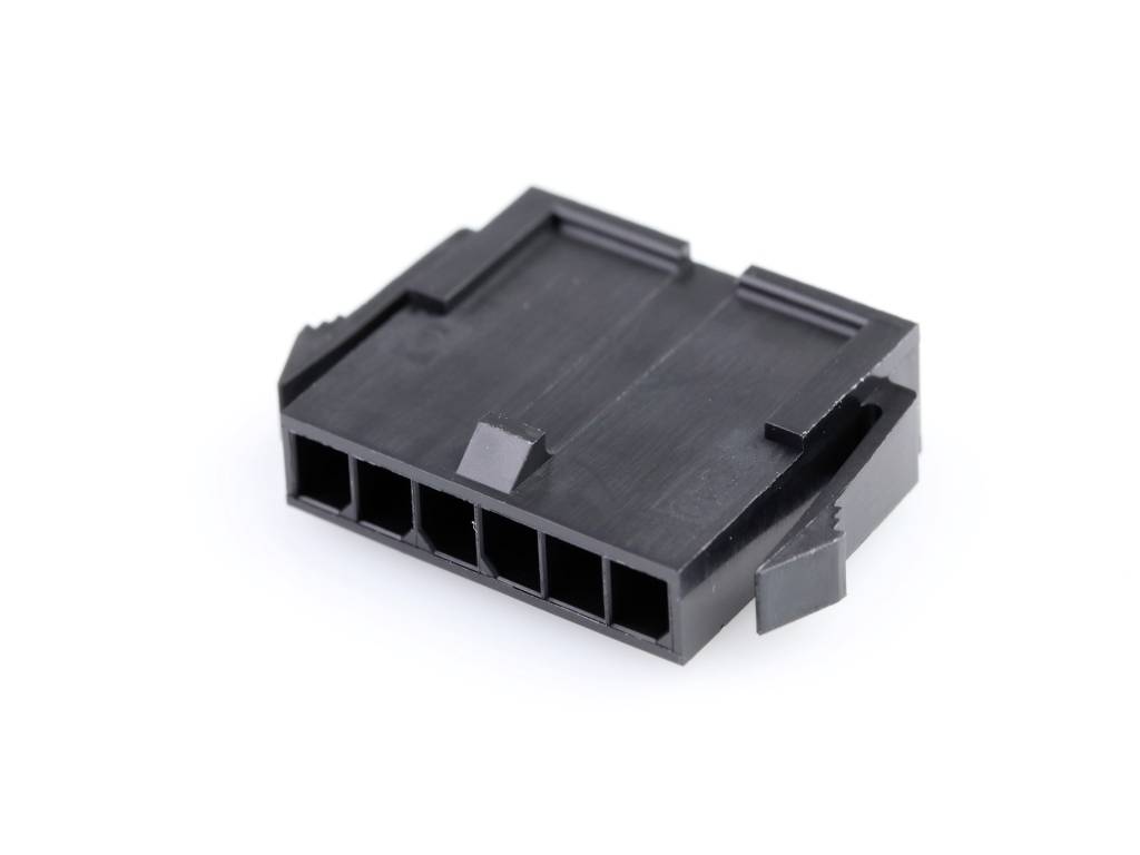 MOLEX 436400600 Micro-Fit 3.0 Plug Housing, Single Row, 6 Circuits, UL 94V-0, Panel Mount Ears,